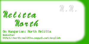 melitta morth business card
